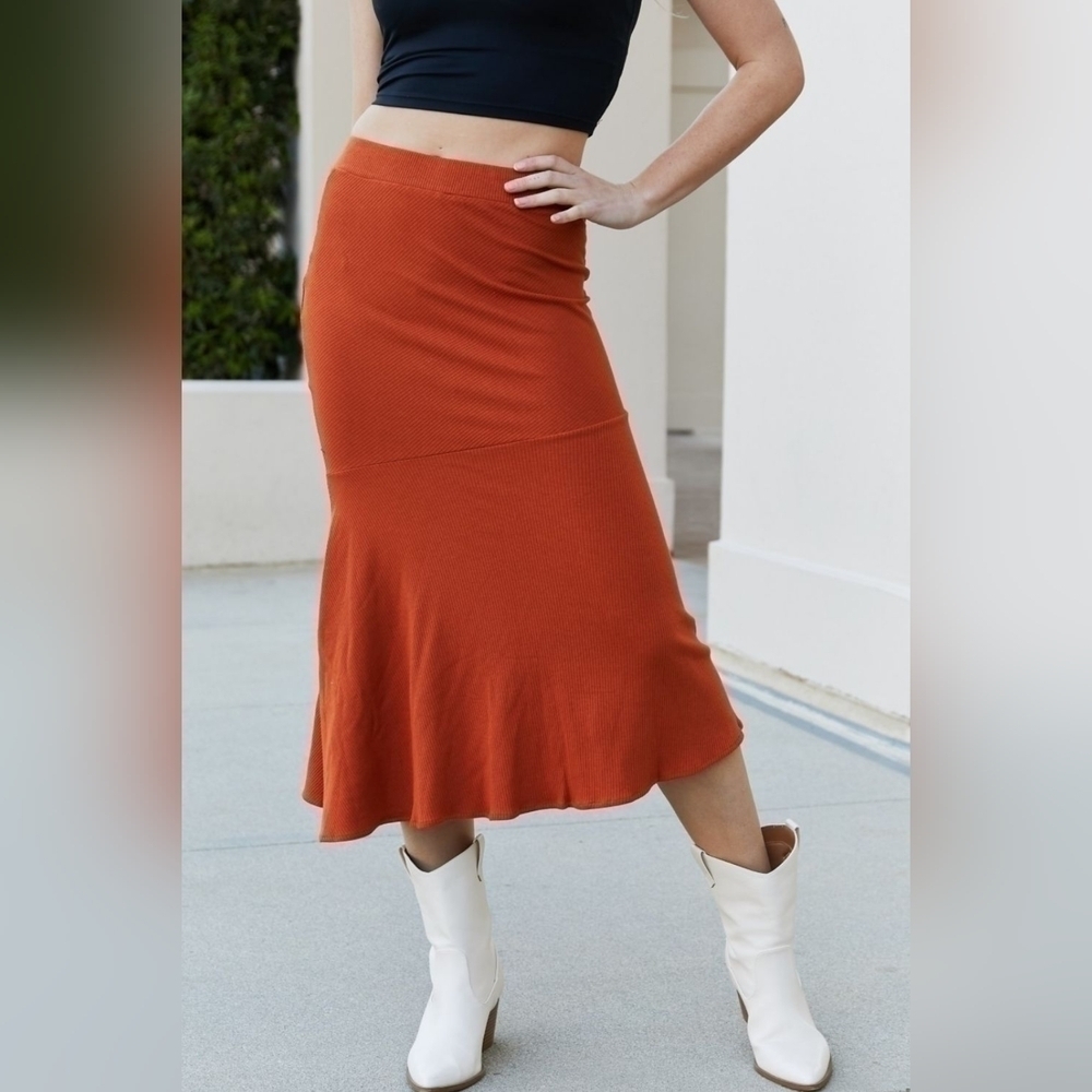 Culture Code High Waist Midi Fishtail Boho Skirt Size Medium